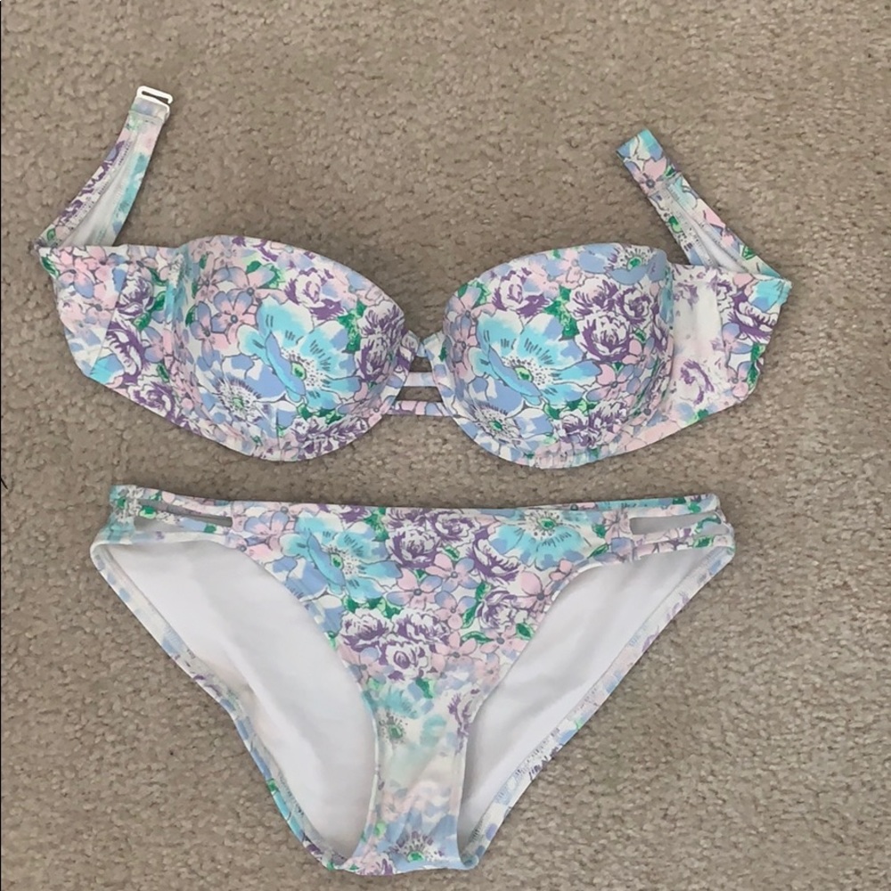 Floral Aerie Bikini (size 34C top & small bottoms)